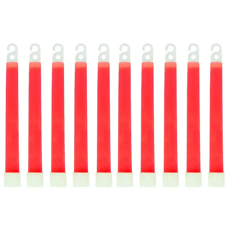 Waterproof 6 Inch Glow Sticks With Hook For Camping Gear Red