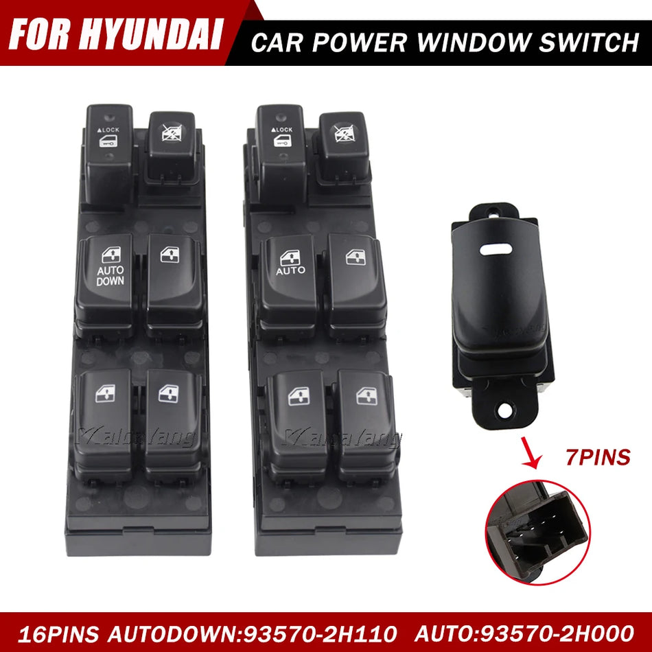 Interrupteur de contrôle de fenêtre 16 broches LHD maître pour Hyundai Elantra HD 2007-2010 935702H110