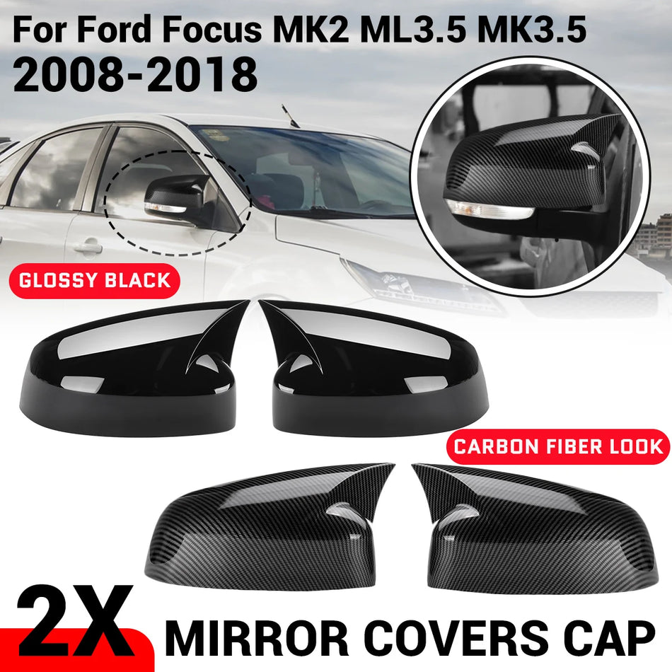 ABS Plastic Side Mirror Caps for Ford Focus Mk2 Mk3 Mondeo Mk4