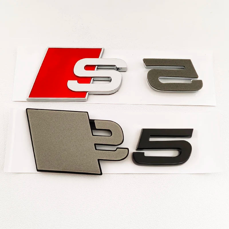 Bagažinės ženklelio lipdukas 3D ABS juodo chromo logotipas patvarus išorinis emblemos pakeitimas Audi S3