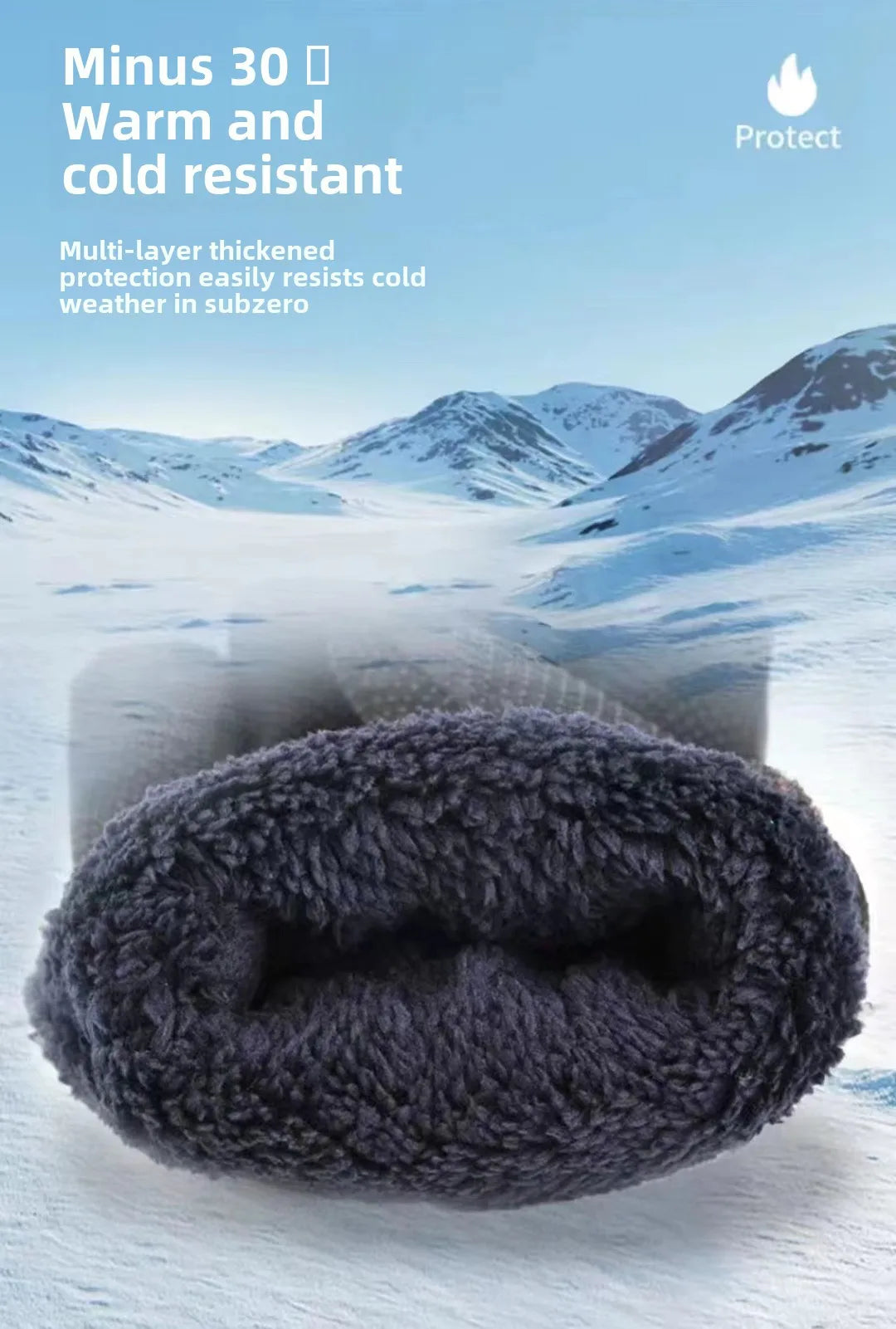 Autumn Winter Motorcycle Fleece Gloves - Windblock Design