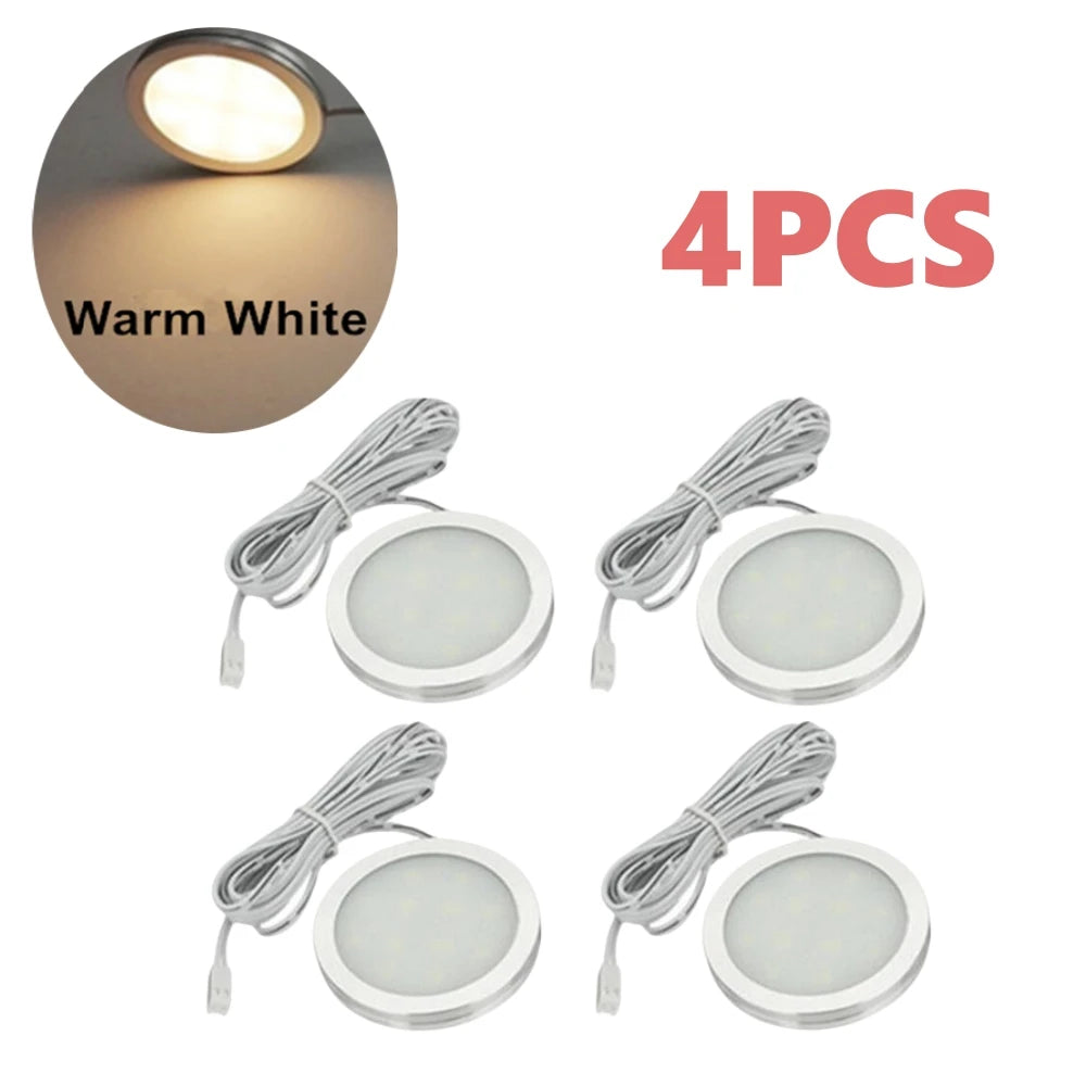 4PCS LED Spot Lights for Boats, Campers &amp; Trailers - 12V Interior Lighting 3000K-Silver