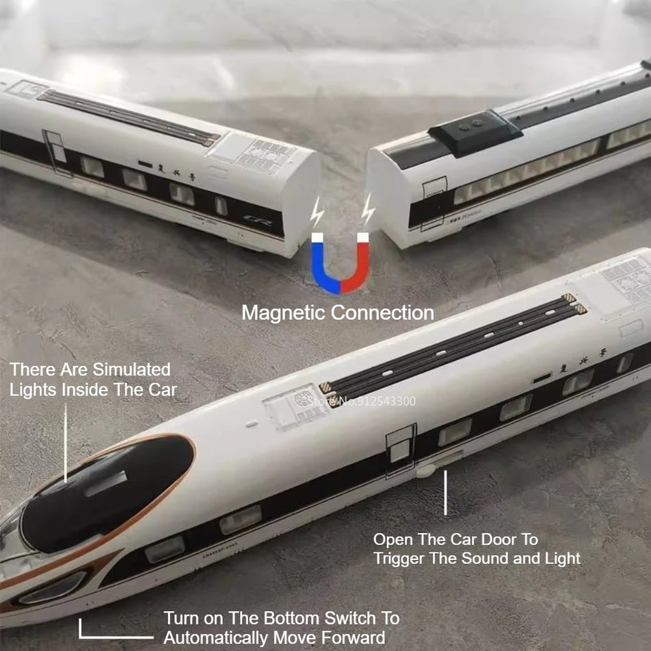 Model de tren din metal pentru FUXING 1:87, cu sunet și lumină