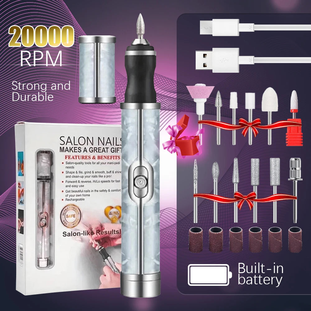 Yikoolin 20000RPM Electric Nails Drill &ndash; High Speed Tool Blue-1