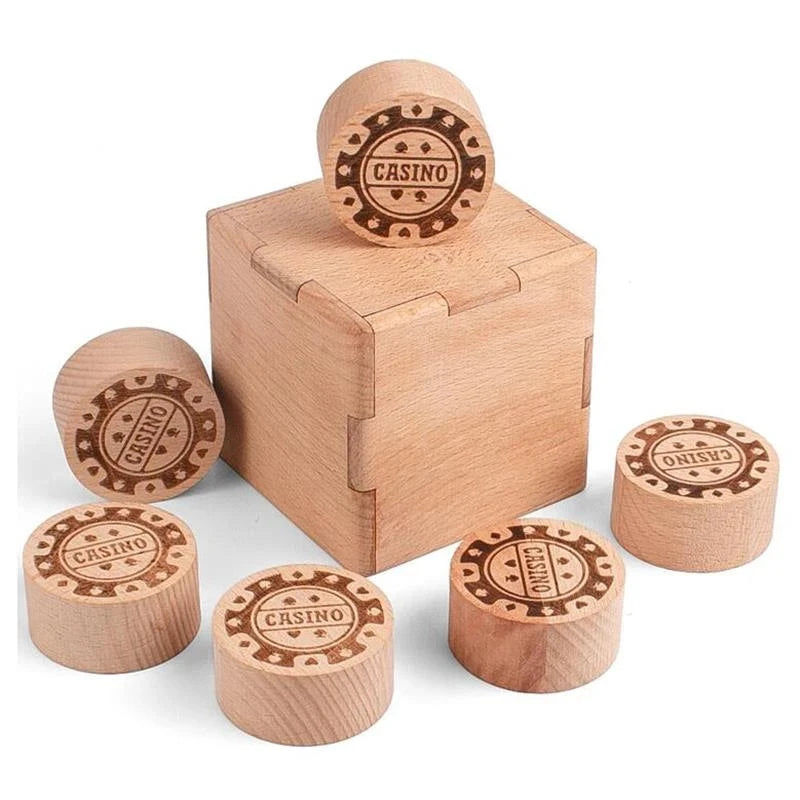 Six Chips Wooden Puzzle Boxes - Educational Puzzles Puzzle Box Six Chip