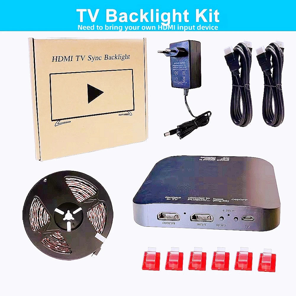 Ambilight LED Backlit Sync Box &ndash; Alexa Google Voice Control TV Backlight Kit / EU Plug / 24 inchs|4 Sides