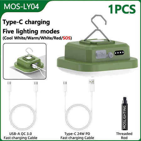 MOSLIGHTING 80W Camping Lantern &ndash; Ultra-Bright and Waterproof MOS-LY04-Green