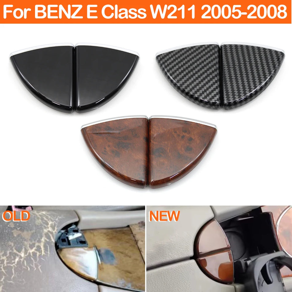 Center Console Armrest Cover Button Carbon Fiber Look for Mercedes-Benz W211 E Class