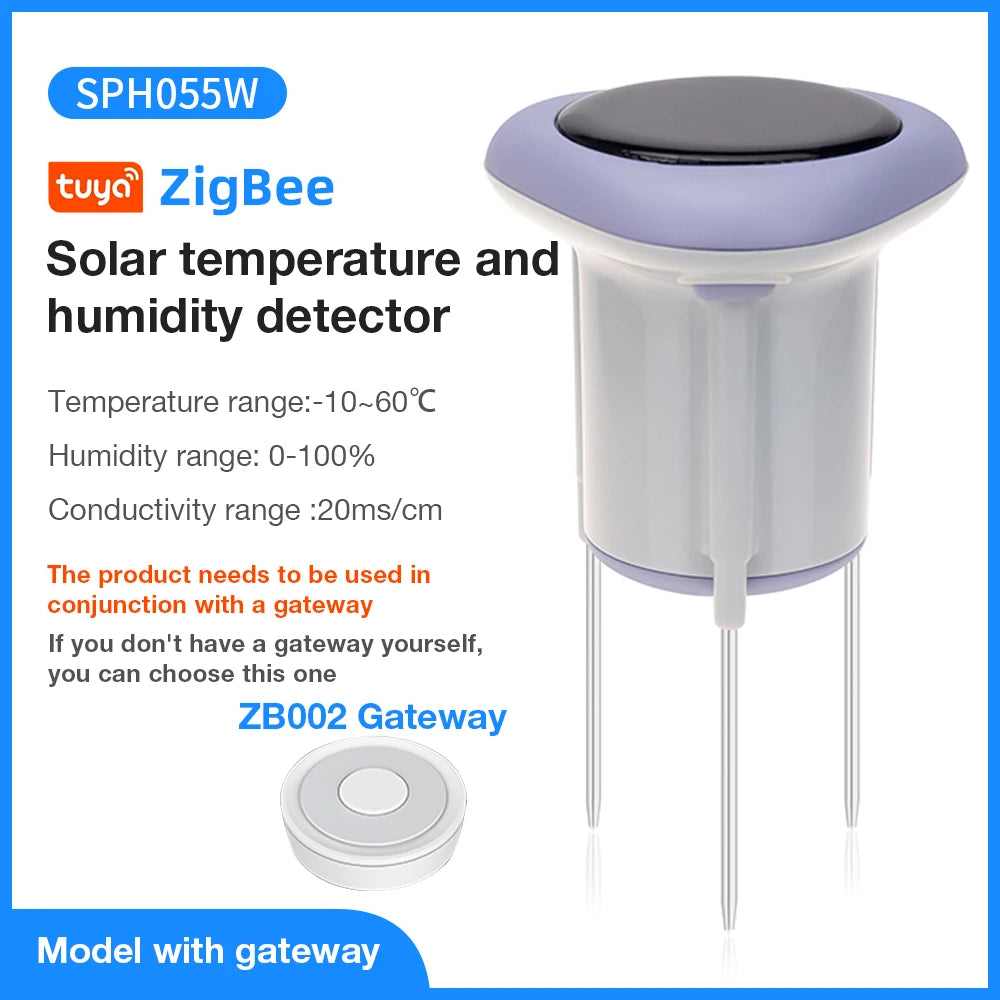 Tuya ZigBee Solar Soil Sensor &ndash; Smart Temperature and Humidity Monitoring With Gateway