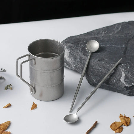 Retro Oil Barrel Mug Coffee Cup - Durable Stainless Steel
