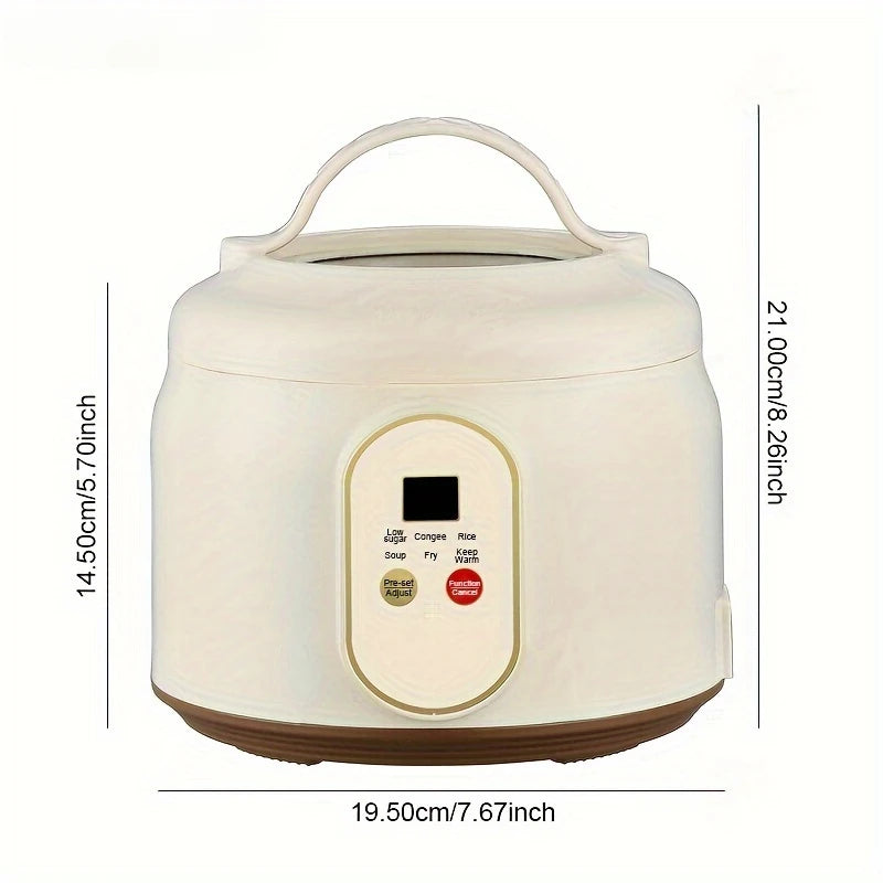 Portable 1.8L Rice Cooker - Smart Low Sugar
