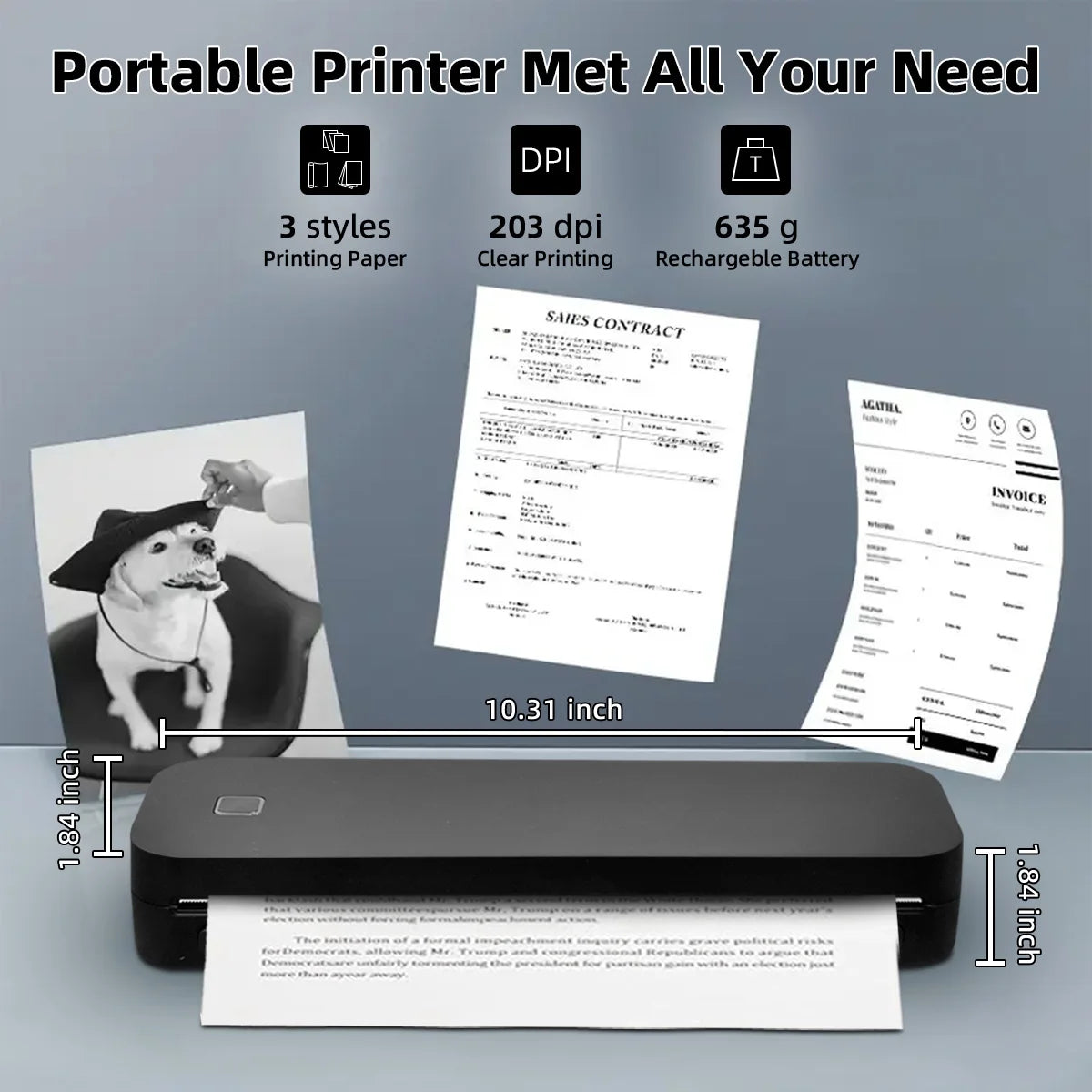 Mini Thermal Printer Bluetooth A4 &ndash; Wireless Printing