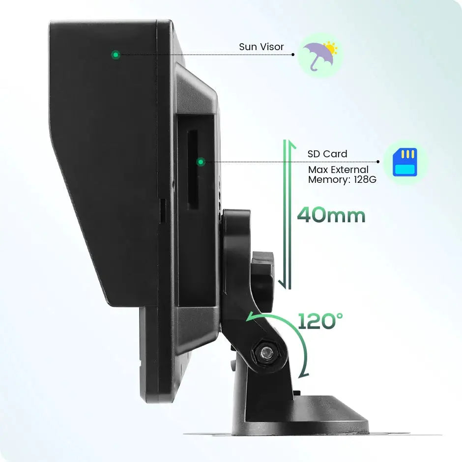 7 Inch Quantum Dot QLED AHD DVR Monitor With 1080P Loop Recording by InterCyprus Trading Ltd