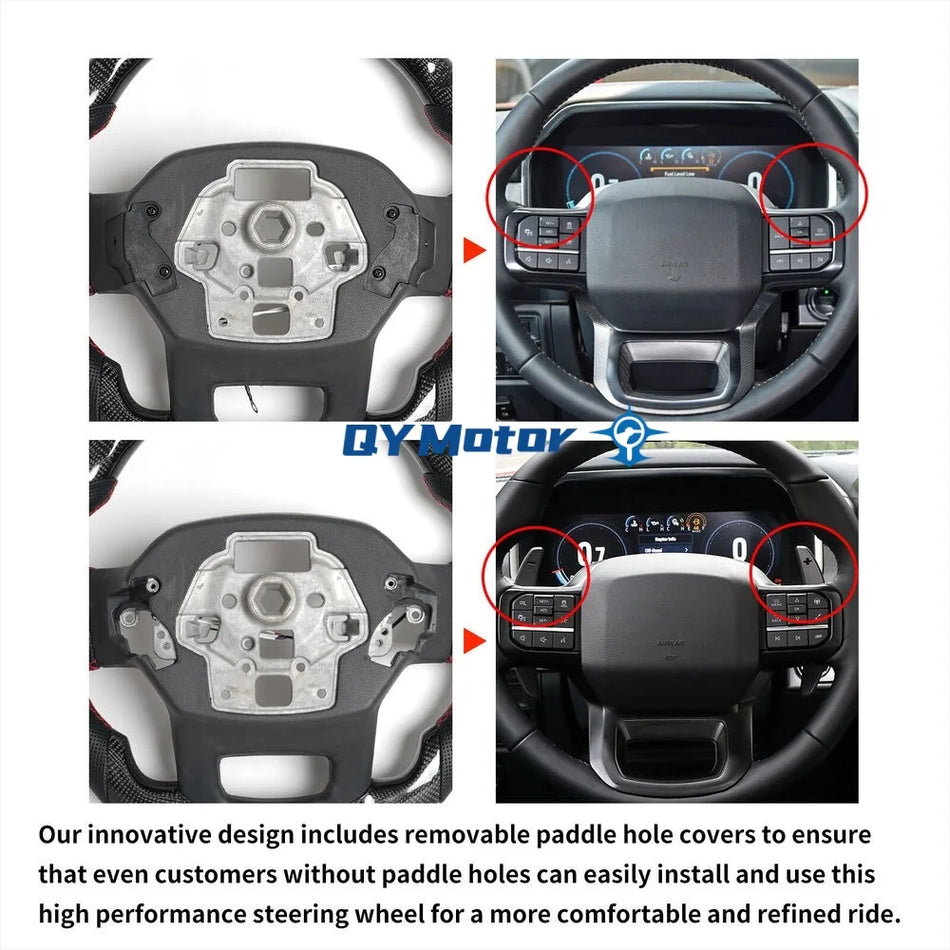 Форд F150 Раптор Реален Въглероден Влакно Волан С Перфорирана Кожа