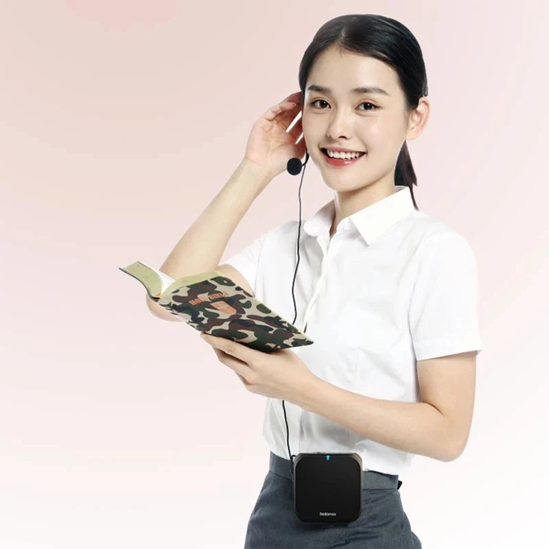 Loudspeaker Voice Amplifier with Wired Headset Microphone and Battery Kit