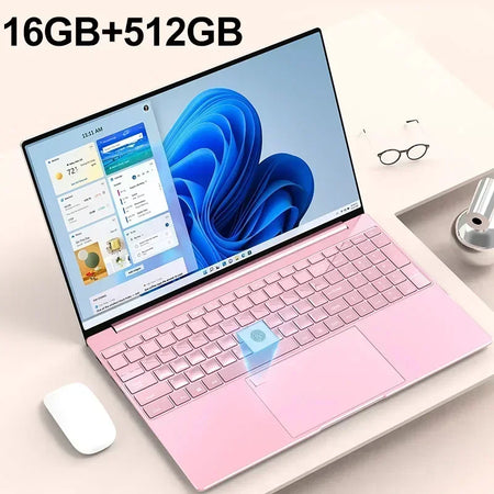 Portable Laptop 15.6 Inch &ndash; High Performance with 32GB RAM and 2TB SSD Pink 16GB 512GB / Intel Celeron N5095