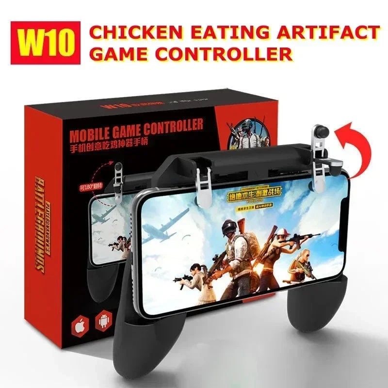 Mobile Phone Gaming Controller W10 for PUBG - Universal Gamepad for iPhone &amp; Android