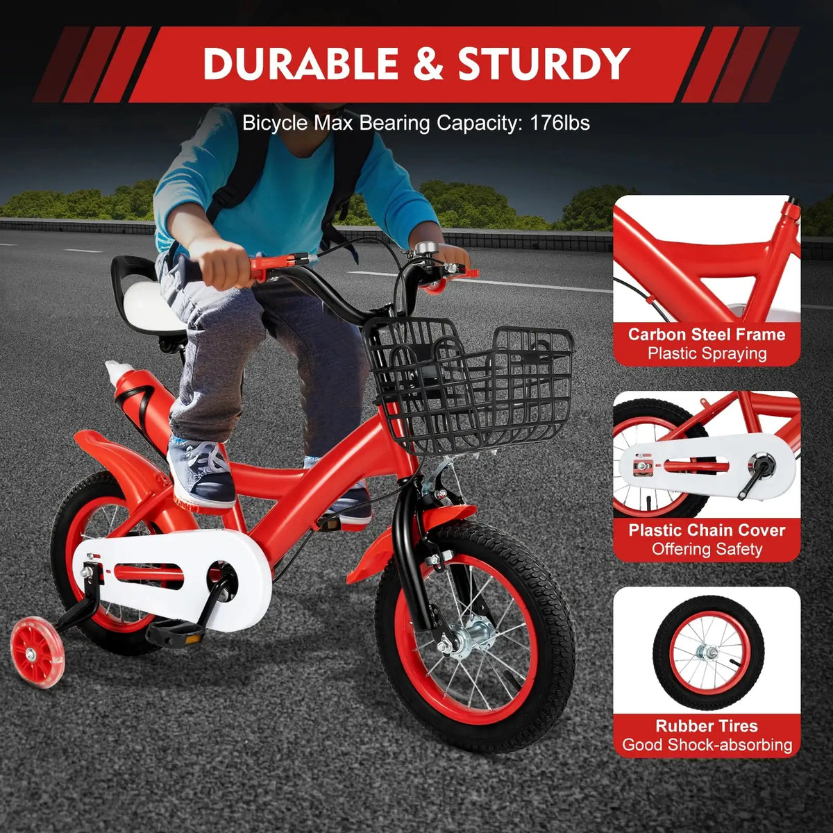 12 Inch Kids Bike With Adjustable Seat &ndash; Training Wheels