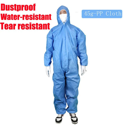 Protective Disposable Coverall &ndash; Waterproof And Oil-Resistant PP-Sky Blue-40g / M