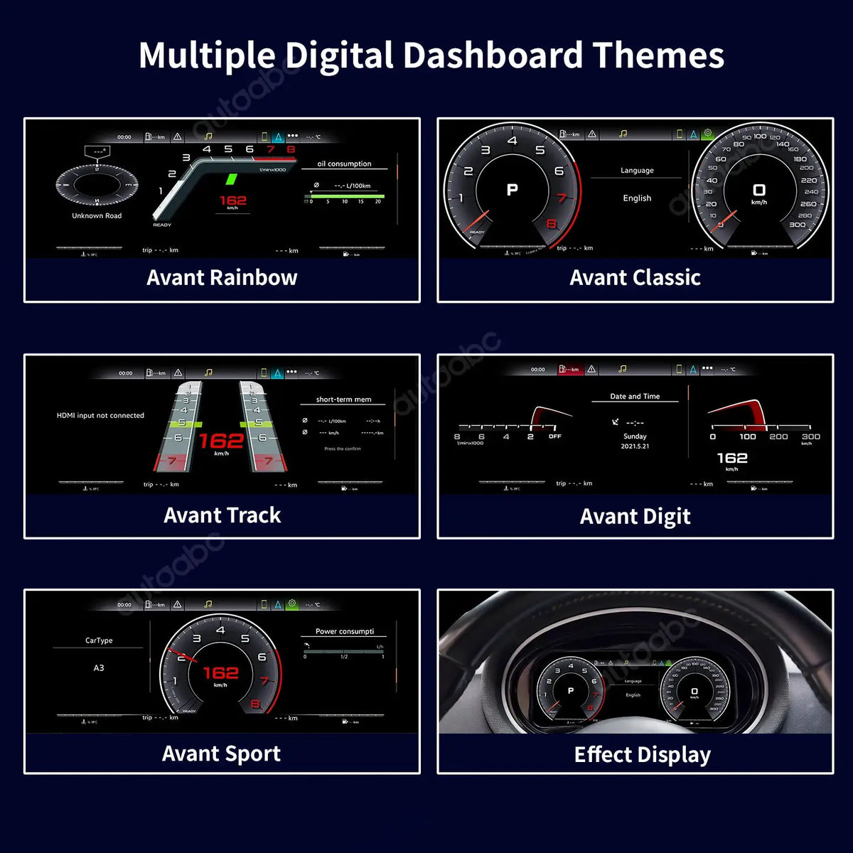 AUTOABC 10.25' LCD Digital Dashboard Cluster Wireless CarPlay Android Auto FOR AUDI TT 2008-2014 year Screen mirroring function by InterCyprus Trading Ltd