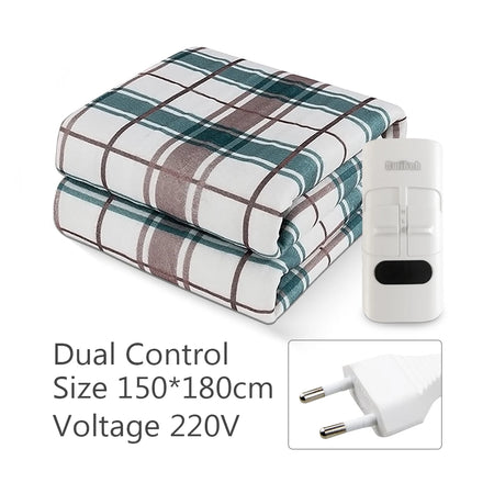 Electric Blanket 220V Thicken Thermostat &ndash; Cozy Warmth Green 150X180CM