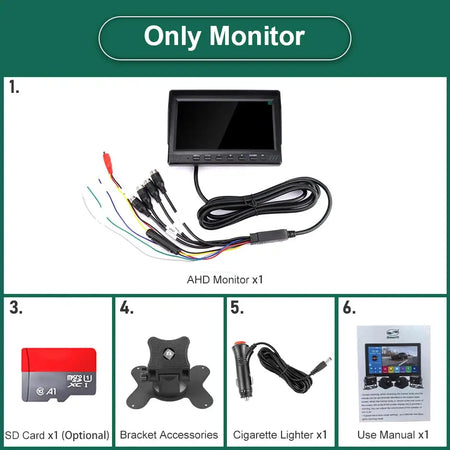 7 Inch 4CH DVR Monitor With AI Blind Spot Radar And IR Camera by InterCyprus Trading Ltd