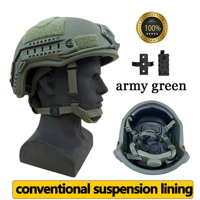 Fast Ballistic Helmet &ndash; NIJ III+ 7.62 Mm Protection Army Green / M 53-58cm