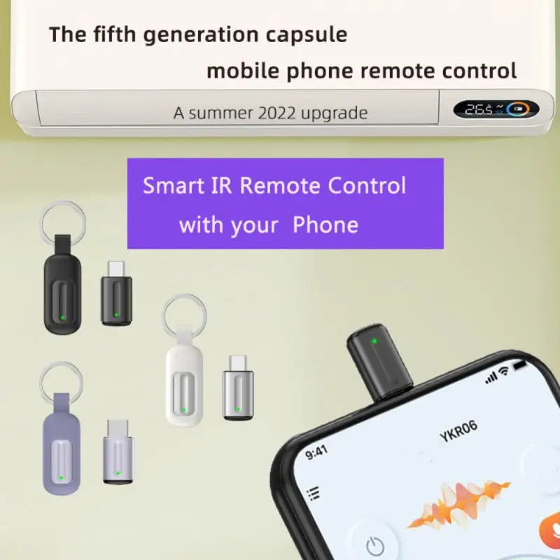🟠 Type-C Micro USB Smart IR Chepe Chone App App Mini Adapter Инфракрасный передатчик для смартфона для телевизионного кондиционера воздуха