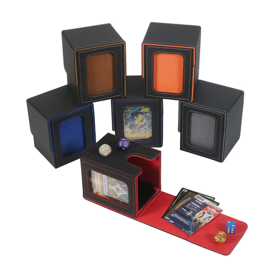 Коробка для колоды из 100 карт с 2 разделителями, магнитный чехол из ПУ