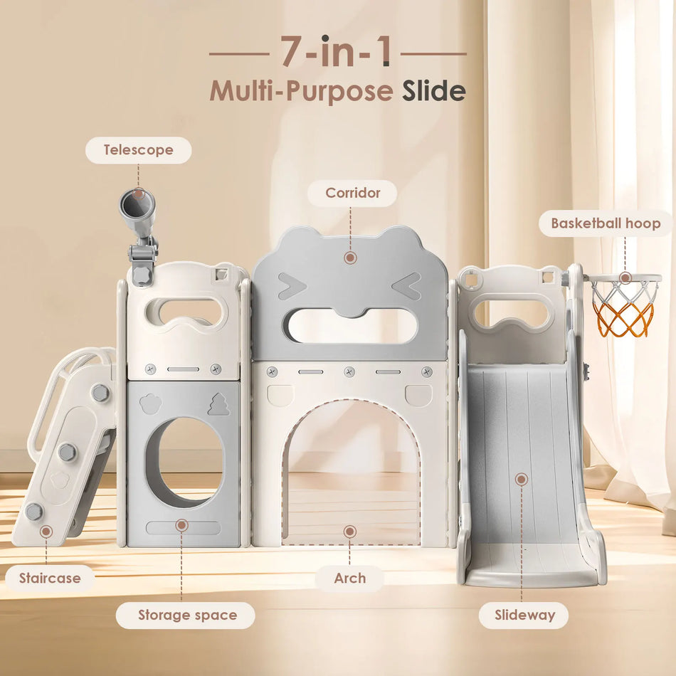 Игровой набор для детей: мини-горка, качели и рамка для лазания