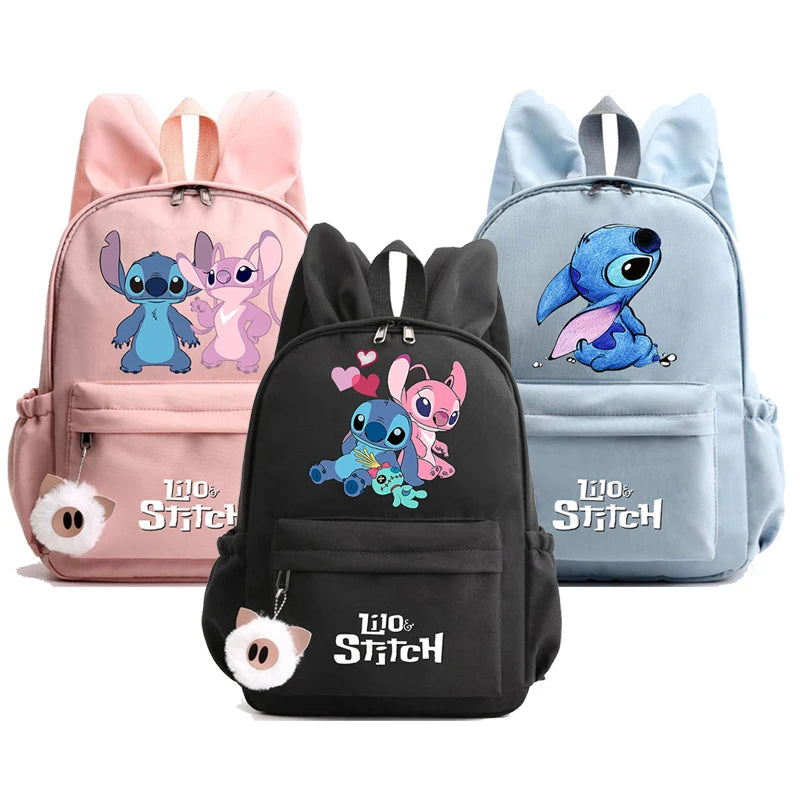 Disney Lilo Stitch Canvas Backpack Teen Large Capacity Schoolbag Bookbag Rucksack - Cyprus