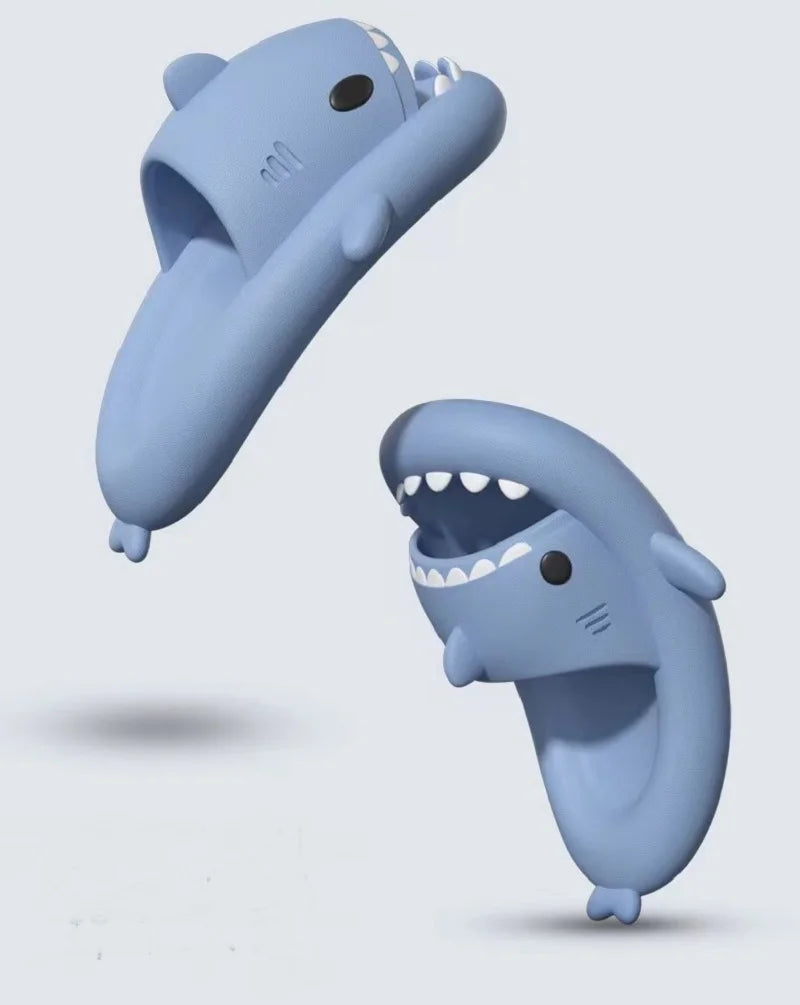 MINISO 2024 Summer Shark Slippers - Fun Anti-Skid Flip Flops for Kids and Adults
