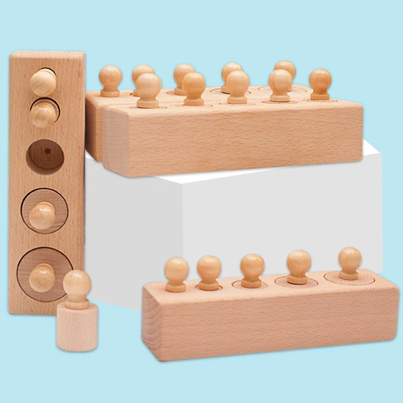 Montessori Knobbed Cylinder Socket Toy - Motor Skills