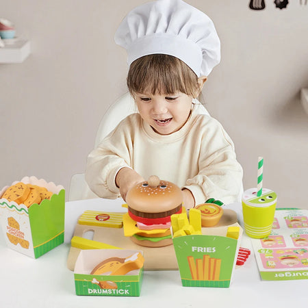 Kids Kitchen Playset &ndash; Wooden Pretend Food For Kids
