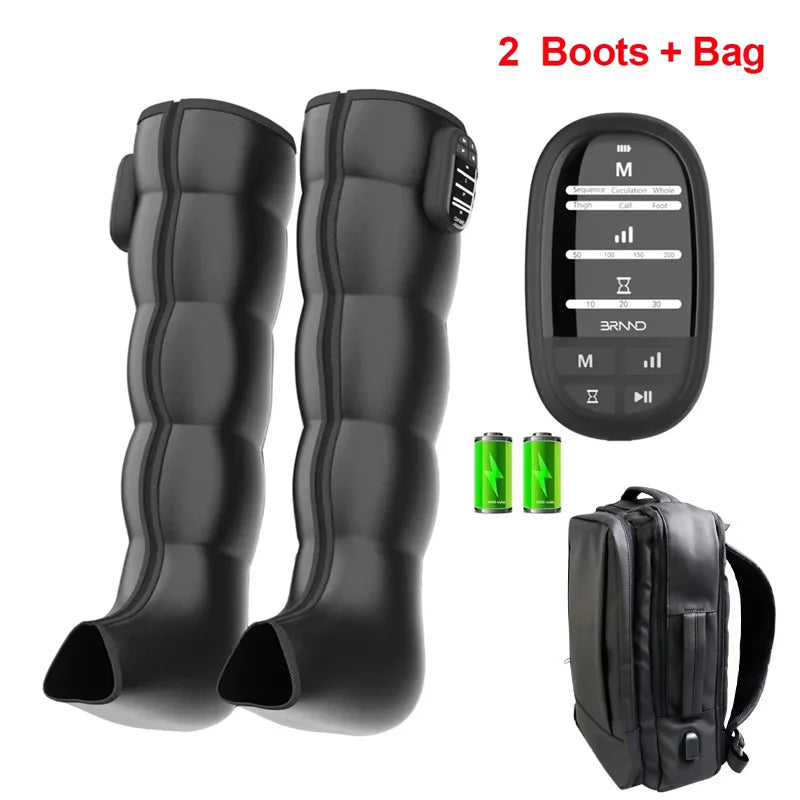 Air Compression Leg Massage Boots &ndash; Rechargeable Battery Two Boots backbag