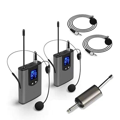 Wireless Lavalier Microphone System for iPhone, Android, and PC one drag two