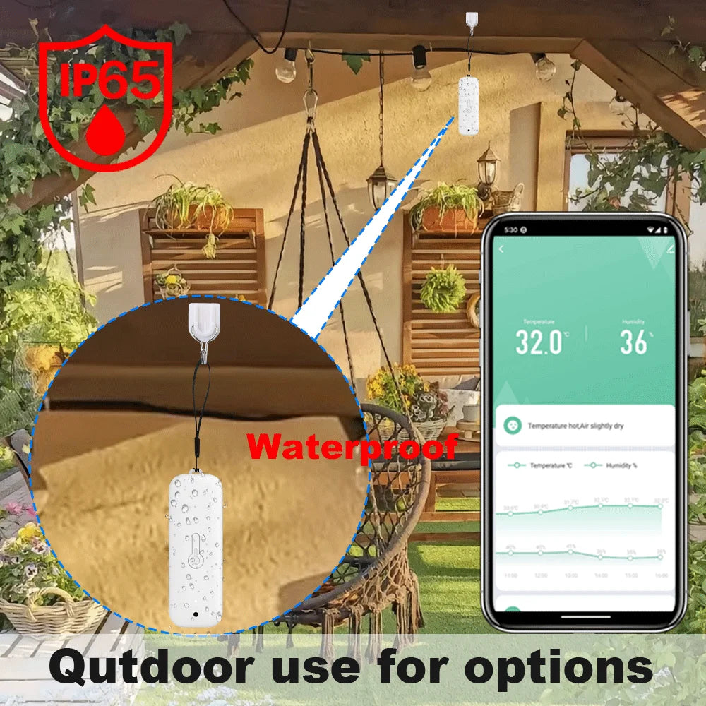 Tuya WiFi Waterproof Temperature Humidity Sensor for Smart Home Automation