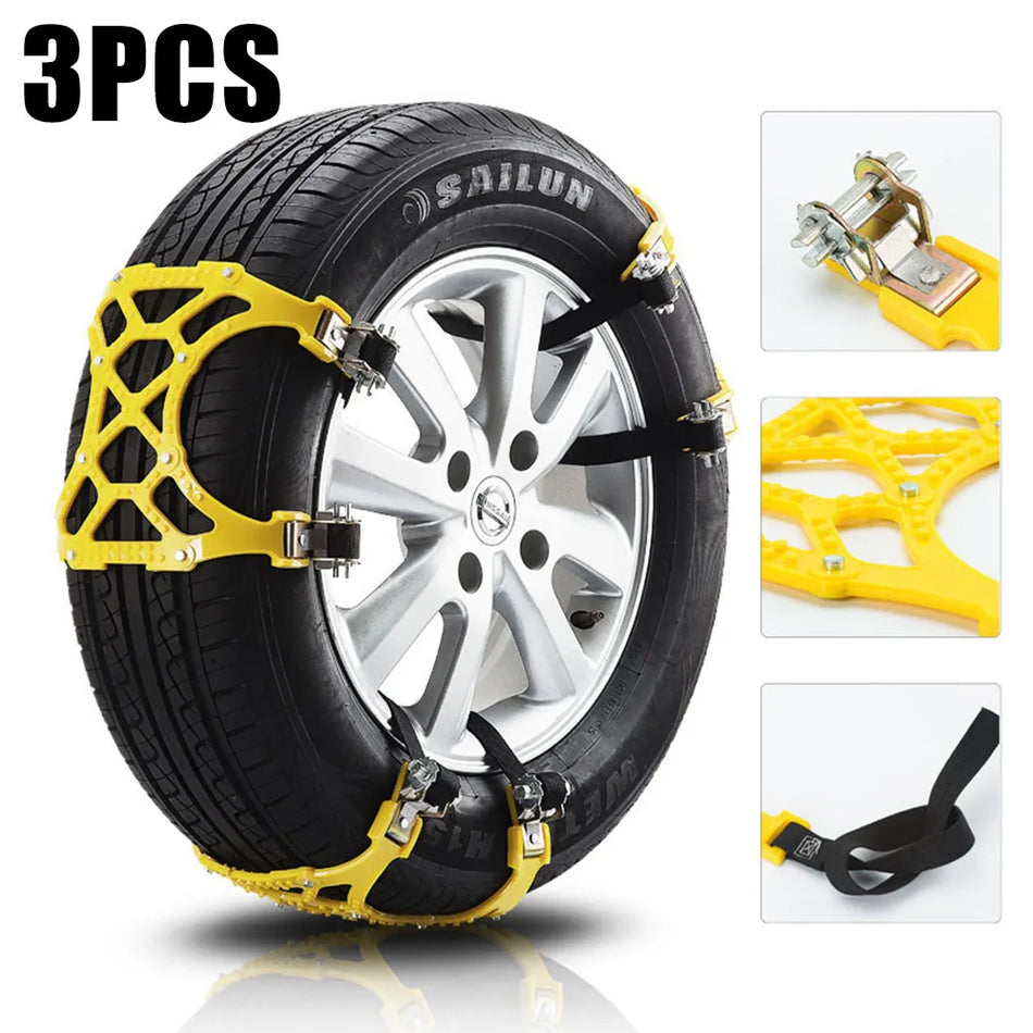 [3Pcs Snow Tire Chains] &ndash; Easy to Mount Emergency Traction