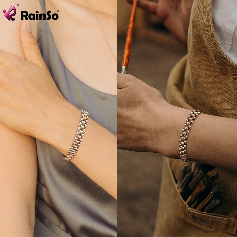 RainSo 99.999% Pure Germanium Magnetic Bracelet for Couples