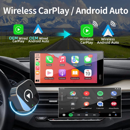 2in1 Wireless CarPlay Adapter - Wireless Android Auto
