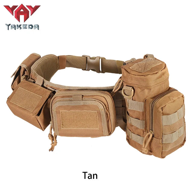 Yakeda Tactical Belt &ndash; MOLLE Padded Holster System TAN