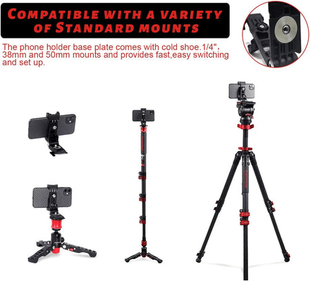 IFOOTAGE Phone Tripod Mount Adapter &ndash; 360 Degree Rotation