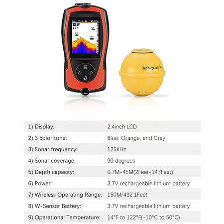 LIXADA Portable Fish Finder &ndash; Wireless Sonar LCD Screen