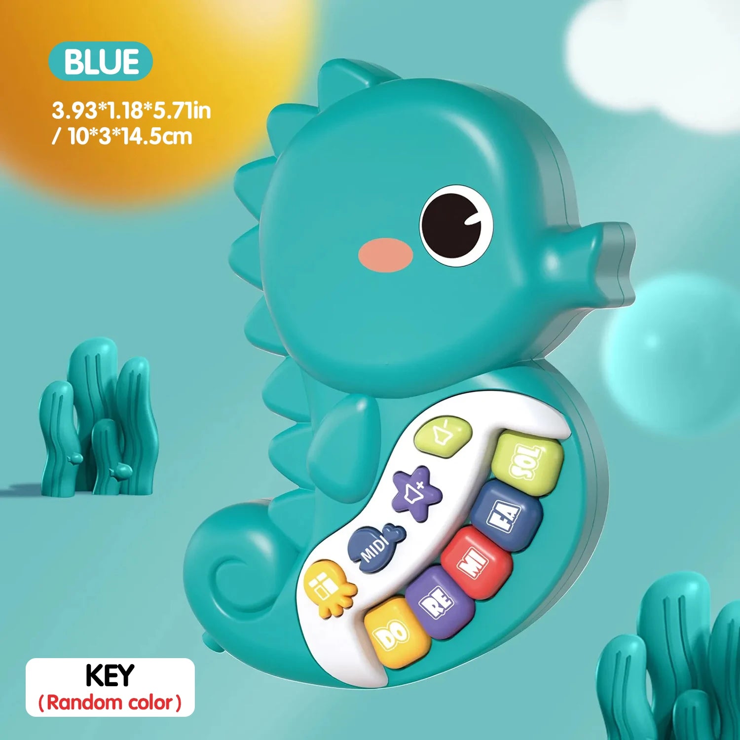 Baby Activity Table Musical Toys &ndash; Educational Development Seahorse Piano blue