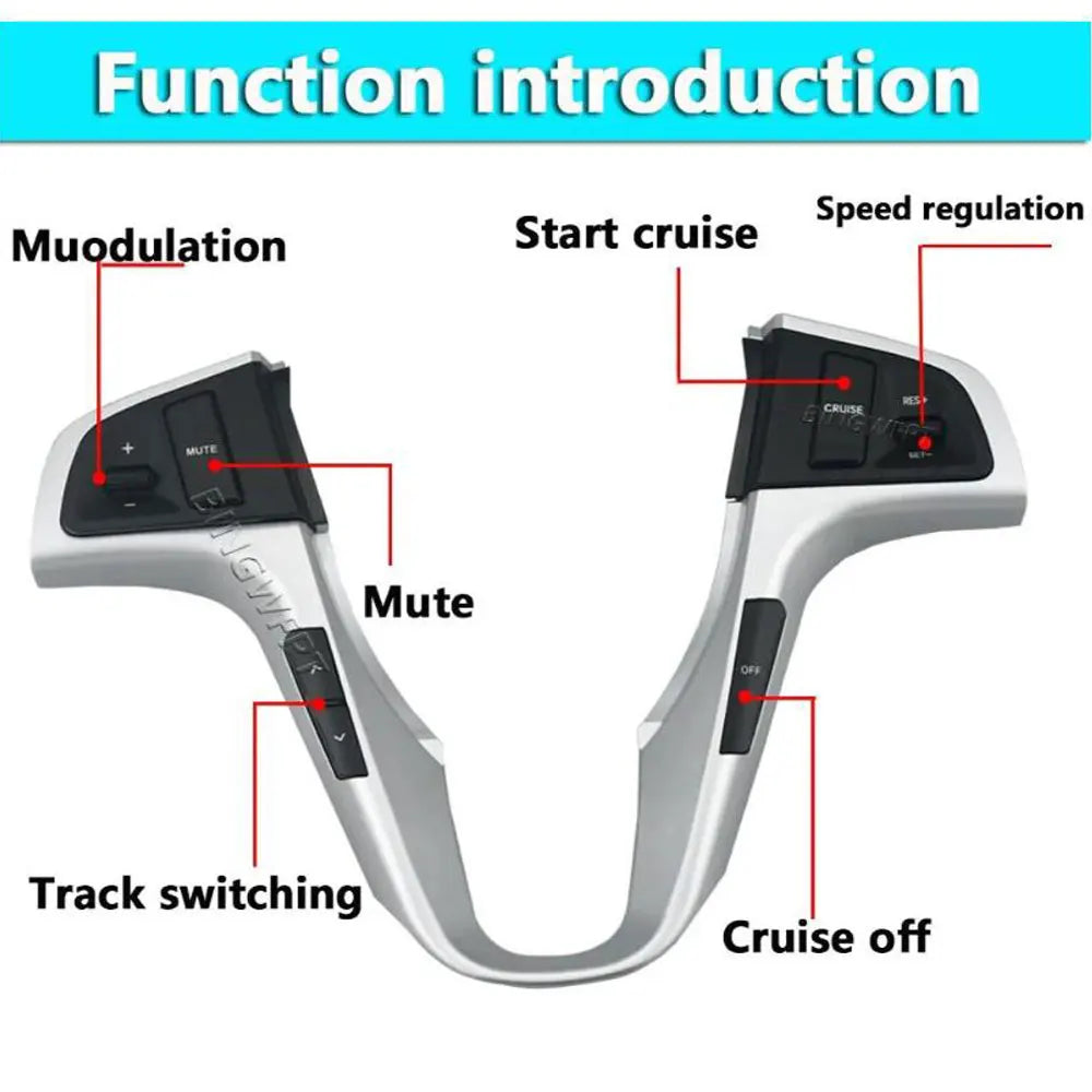 High Quality Steering Wheel Button For Hyundai VERNA SOLARIS 2010-2015 Car Audio Volume Music Cruise Control Switch by InterCyprus Trading Ltd