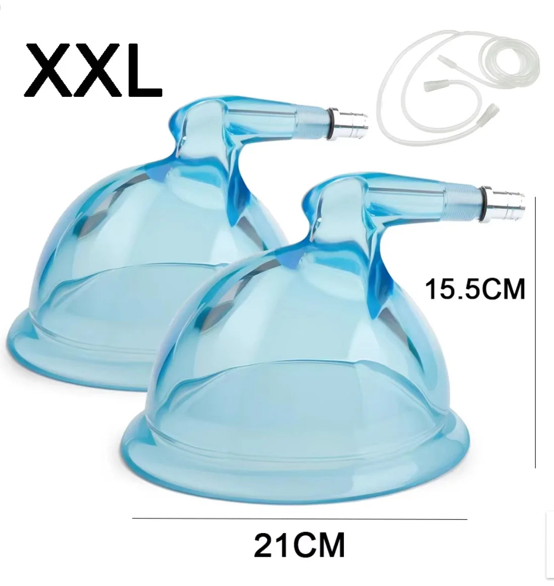 Colombian Buttocks Cups XXL With Y Hose &ndash; Vacuum Therapy XXL Size 21cm