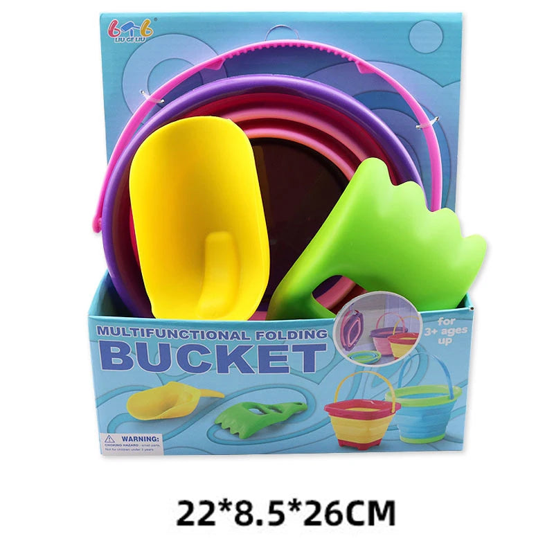 STF00469 Foldable Beach Bucket &ndash; Portable Sand Toy For Kids