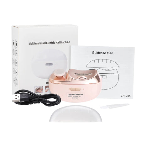 Electric Nail Clipper 3 In 1 &ndash; LED Lights For Nail Care Pink