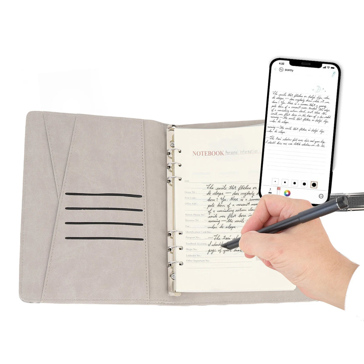 Smart Pen Writing Set with Real Time Digitization, Sync &amp; Share - Ideal for Notes &amp; Drawing