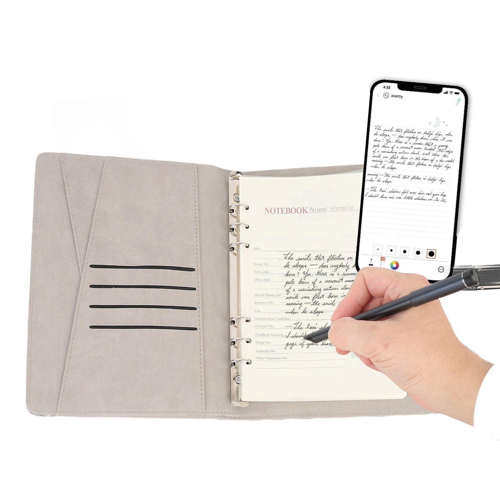 Smart Pen Writing Set with Real Time Digitization, Sync &amp; Share - Ideal for Notes &amp; Drawing